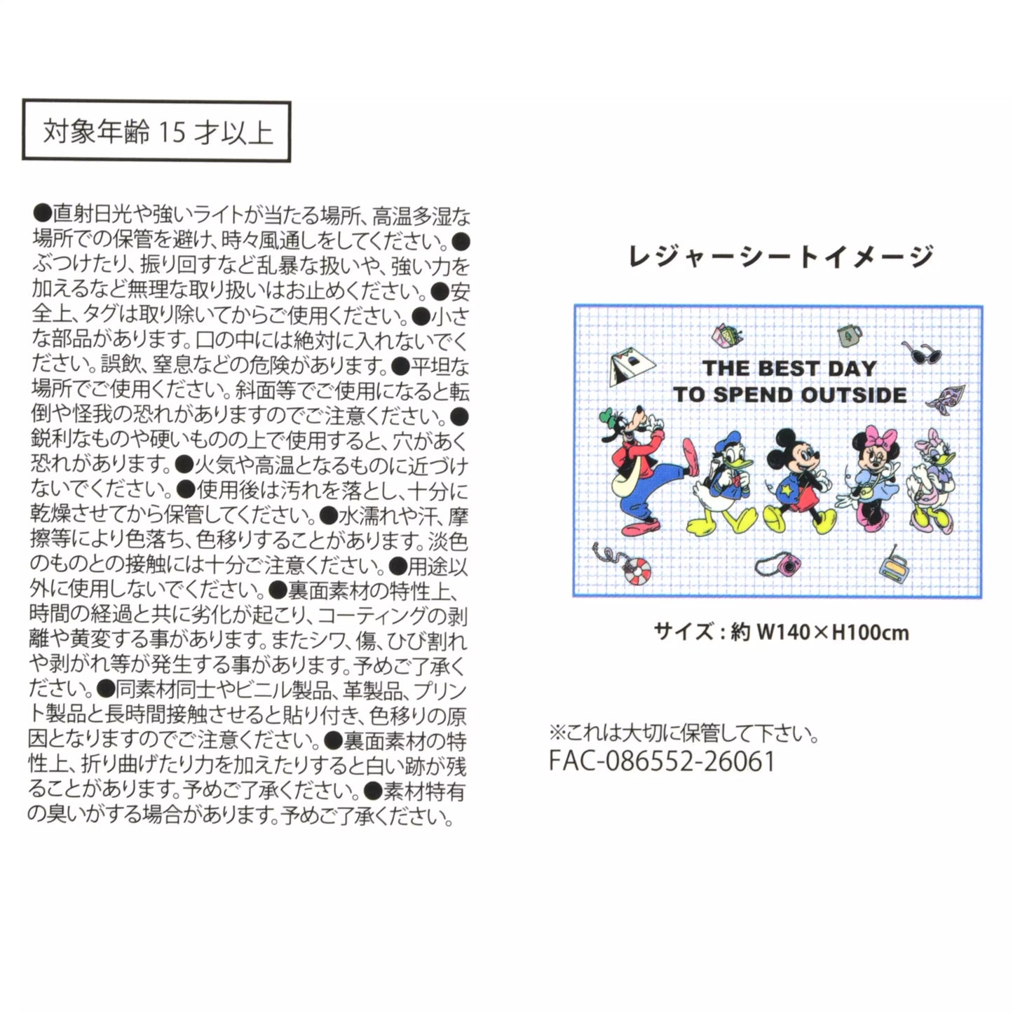 Disney Leisure Time - Mickey & Fds Large Leisure Blanket 野餐墊