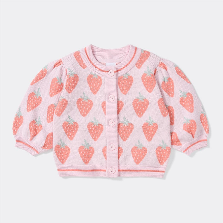 Baby Strawberry Print Cardigan