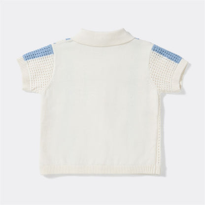 Baby True Knit Shirt - Blue & White