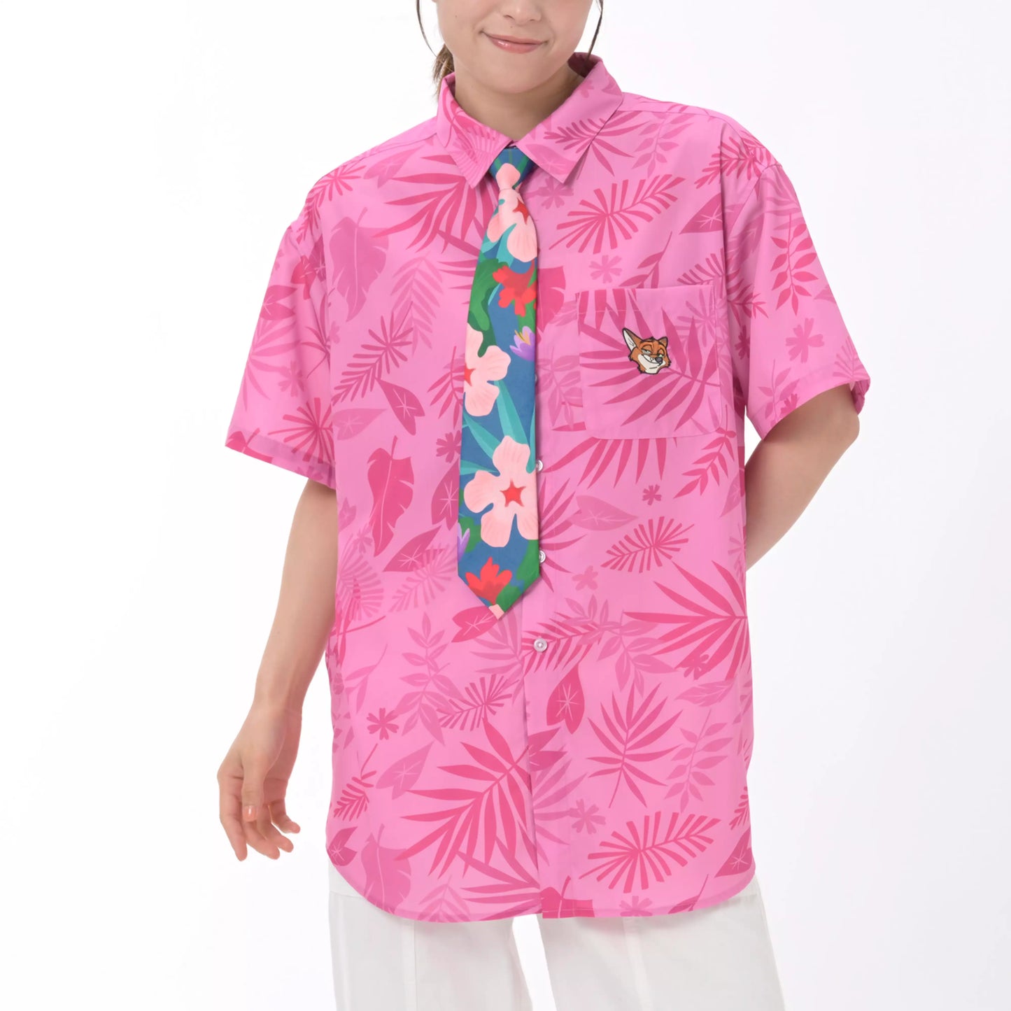 Tropical Zootopia - Short-Sleeve Shirt with Tie