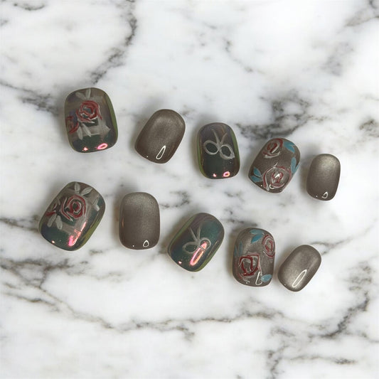 Macaron Rose - Short Square (S Size)