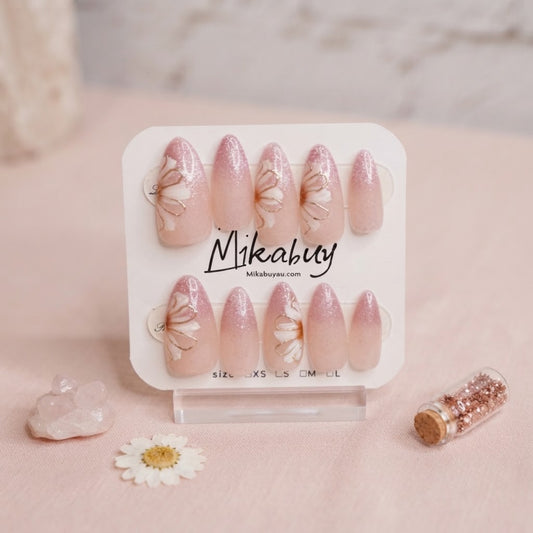 Long Almond - Blushing Petals (M)