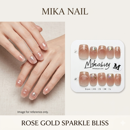 Short Square - Rose Gold Sparkle Bliss (M)