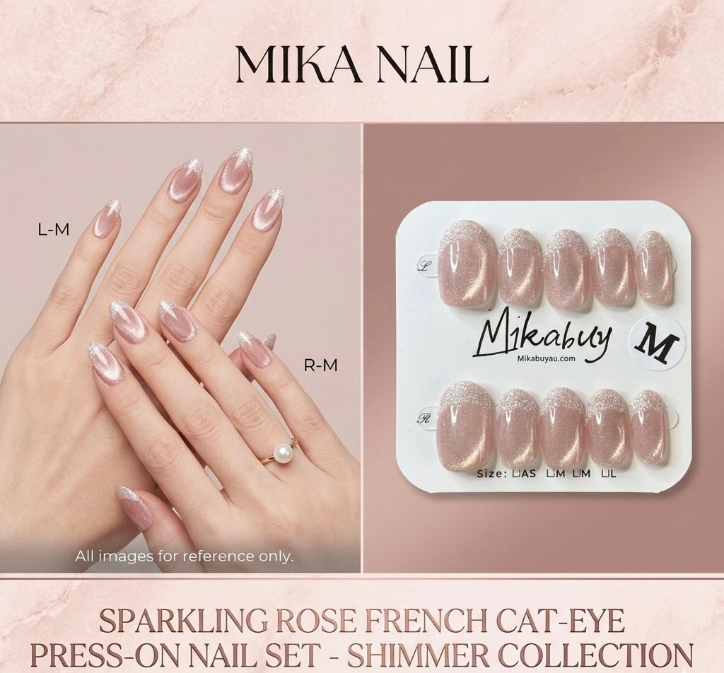 Short Oval - Sparkling Rose French Cat-Eye (M)