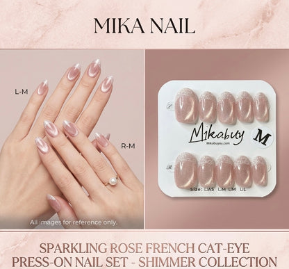 Short Oval - Sparkling Rose French Cat-Eye (M)