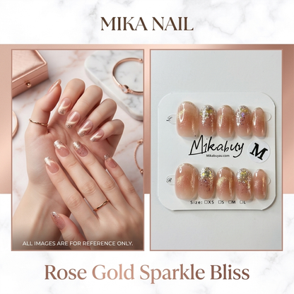 Short Oval - Rose Gold Sparkle Bliss (M)