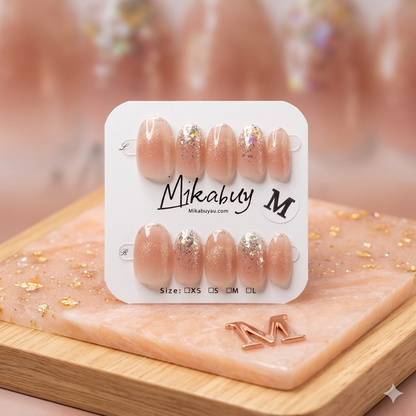 Short Oval - Rose Gold Sparkle Bliss (M)