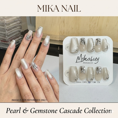 Medium Coffin - Pearl & Gemstone Cascade (S)