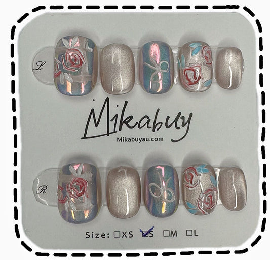 Macaron Rose - Short Square (S Size)